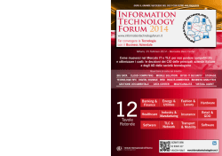 Information Technology Forum 2014 - Istituto Internazionale di Ricerca