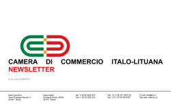CAMERA DI COMMERCIO ITALO-LITUANA NEWSLETTER