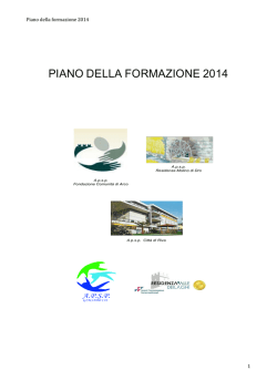 Piano della formazione 2014 - APSP Residenza Valle Dei Laghi