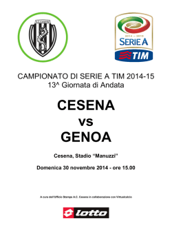 Scarica il match analysis di Cesena-Genoa