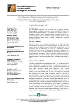 Prospetto informativo ERCP - Azienda Ospedaliera "Guido Salvini