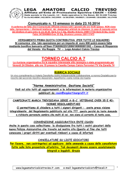 Com 13 del 23-10-2014 - Lega Amatori Calcio Treviso