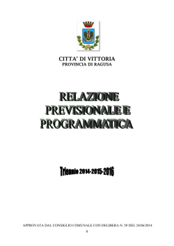 Relazione previsionale e programm.2014-2016