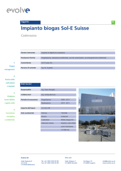 Impianto biogas Sol-E Suisse Cadenazzo