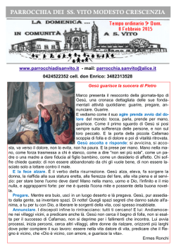 Foglietto Avvisi - Parrocchia di San Vito in Bassano del Grappa (Vi)