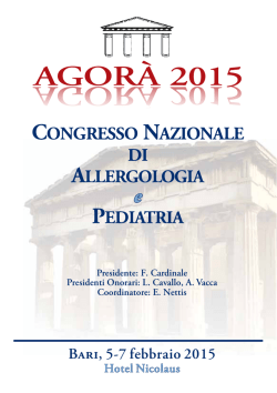agora` - congresso nazionale di allergologia e pediatria