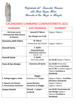 calendario cammino confraternita 2015