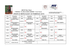 ORARI 25 febb - Gruppo Tennis "Rossi"