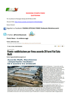 Rassegna Stampa Fismic del 04 Marzo 2015