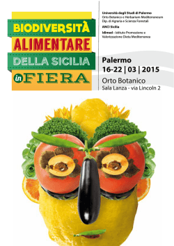 Palermo 16-22 | 03 | 2015 - Biodiversità Alimentare della Sicilia