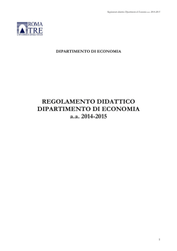 Regolamento didattico Dipartimento di Economia a.a.2014-2015