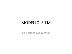 MODELLO IS-LM