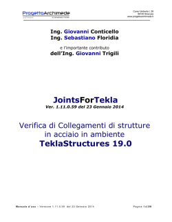 Manuale PDF JointsForTekla - Progetto Archimede Software