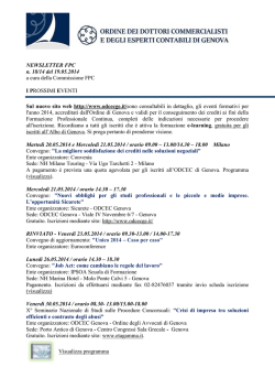 Newsletter n. 18/14 - Ordine dei Dottori commercialisti di Genova