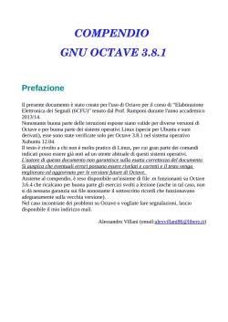 COMPENDIO GNU OCTAVE 3.8.1 Prefazione