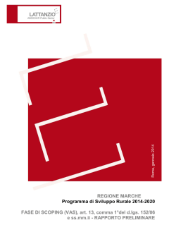 Report Preliminare VAS PSR 2014-2020