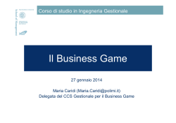 PRESENTAZIONE BUSINESS GAME 2014