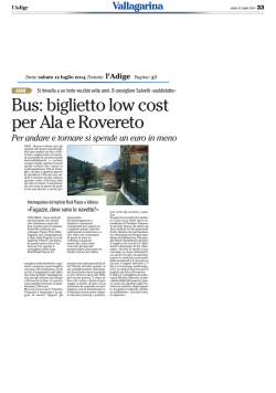 Bus, meno caro il biglietto Ala-Rovereto