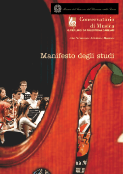 Manifesto degli studi - Conservatorio Pierluigi da Palestrina