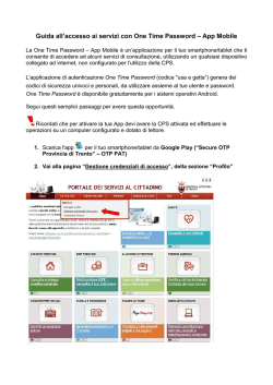 Guida OTP-App Mobile - Benvenuto nel portale dei servizi al cittadino