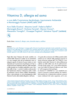 Vitamina D, allergie ed asma