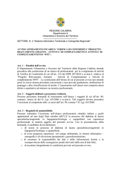 Avviso affidamento incarico - Regione Calabria