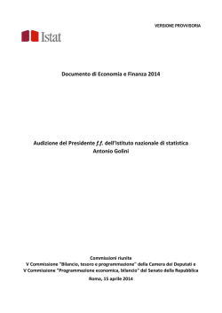 Documento di Economia e Finanza 2014 Audizione del