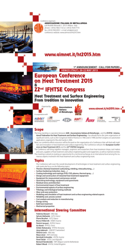 European Conference on Heat Treatment 2015 22nd IFHTSE