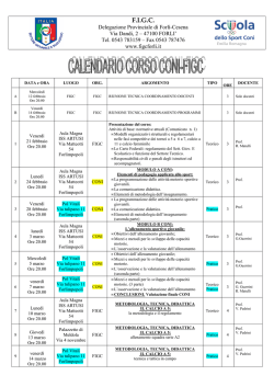 Calendario CORSO CONI FIGC FC 2014