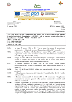Lettera di Invito per affidamento dei servizi PON C1-FSE-2014-145
