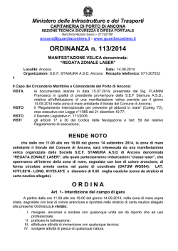 Ordinanza 113-2014 - REGATA ZONALE LASER