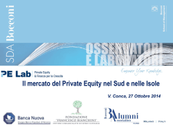Il mercato del Private Equity nel Sud e nelle Isole