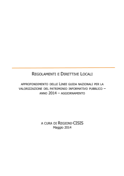 Regolamenti e direttive locali open data (a cura delle Regioni