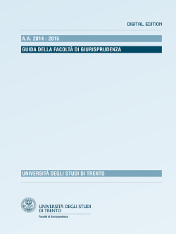 Guida della Facoltà 2014-2015 - Università degli Studi di Trento