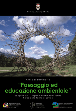 Prov. Trento: ATTI convegno paesaggio ed educazione