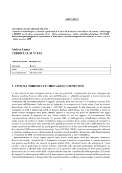 Andrea Lanza CURRICULUM VITAE - Università degli Studi di Milano