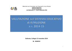 VALUTAZIONE ISTITUZIONI Scolastiche 2014-15