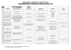 CALENDARIO PARROCCHIALE 2014-15