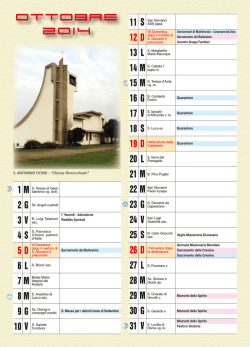 Calendario Pastorale 2014 - Parrocchia Ss. Martino ves. * Antonio ab.