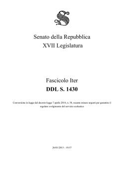 Senato della Repubblica XVII Legislatura Fascicolo Iter DDL S. 1430