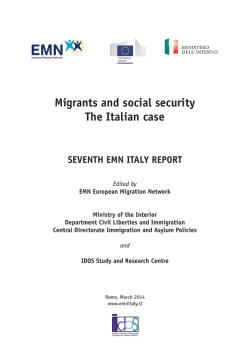 Migrants and social security The Italian case