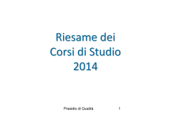Riesame dei Corsi di Studio 2014 - Università degli Studi di Perugia