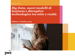 Big Data, nuovi modelli di business e disruptive technologies tra