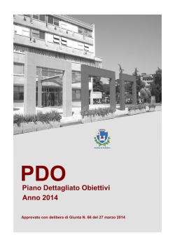 PDO - Piano Dettagliato degli Obiettivi 2014