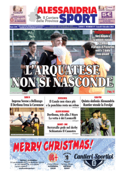 N° 37 – Alessandria Sport del 08/12/2014