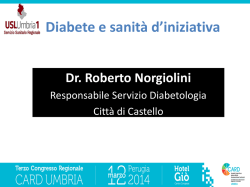 Roberto Norgiolini, Responsabile Servizio Diabetologia