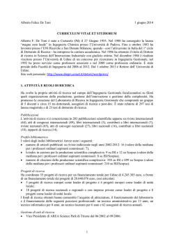 CV prof De Toni - Università di Udine