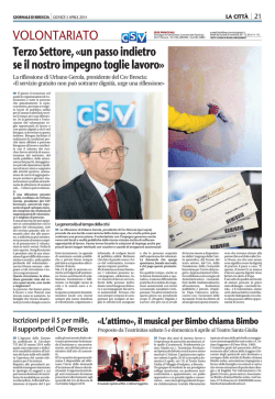 Progetto Dignità e Lavoro - Articolo Giornale di Brescia 3.04.2014
