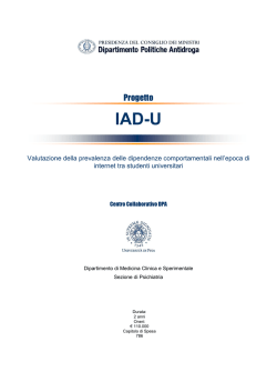 Progetto IAD-U. Valutazione della prevalenza