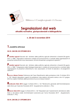 Segnalazioni dal web - Consiglio Regionale della Toscana